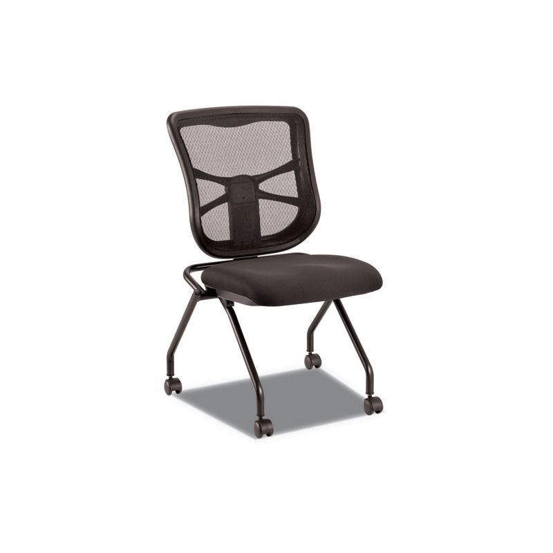 Alera Alera Elusion Mesh Nesting Chairs, Supports Up to 275 lb, 18.1" Seat Height, Black Seat, Black Back, Black Base, 2/Carton, 1 of 5