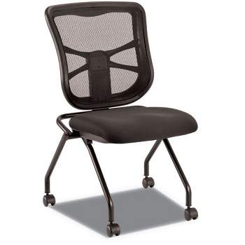 Alera Alera Elusion Mesh Nesting Chairs, Supports Up to 275 lb, 18.1" Seat Height, Black Seat, Black Back, Black Base, 2/Carton