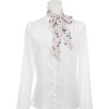 Elerevyo Women's Floral Chiffon Lightweight Skinny Neck Scarf Neckerchief - 2 of 4