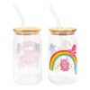 Silver Buffalo Care Bears Classic 16-Ounce Glass Tumblers With Bamboo Lid and Straw | Set of 2 - 3 of 4