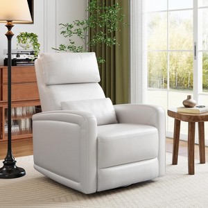 Garvee Manual Recliner Chair with 360° Swivel & Rocking, Soft Faux Leather Upholstery, Ergonomic Support - 1 of 4