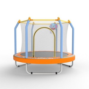 Aukfa 55 inch Kids for Ages 1-8 Trampoline with Handle - Indoor/Outdoor Toddler Trampoline, 6-Leg Design for Safety & Stability - 1 of 4