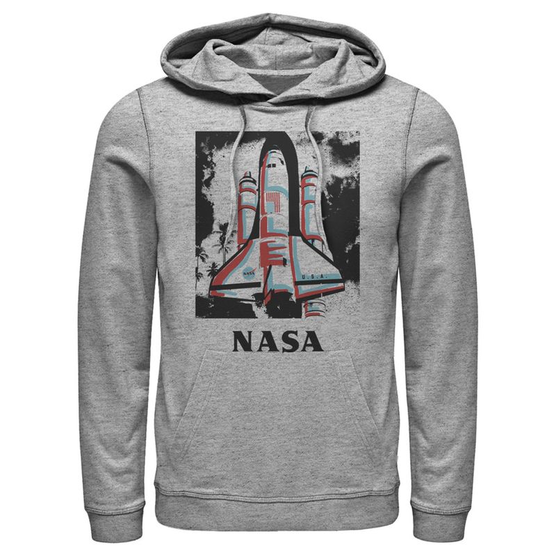 Men's NASA Color Pop Launch Edgy Palm Tree Pull Over Hoodie, 1 of 4