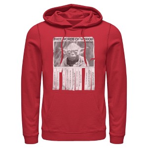 Mens Star Wars Yoda Free Words of Wisdom Lightweight Hoodie - 1 of 4