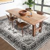 Boho Vintage Washable Area Rug, Gray Medallion Low Pile Non Slip Carpet for Living Room, Bedroom, Kitchen, or Dining Room, Pet Friendly - 2 of 4