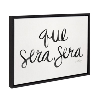 Que Sera Sera Black and White Framed Canvas Art