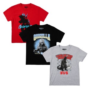 Godzilla 3-Pack of Youth Boy's Short Sleeve Tees - 1 of 4