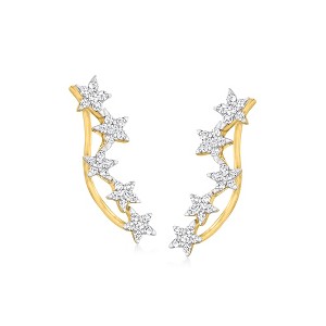 Pure Collection by Ross-Simons 0.25 ct. t.w. Diamond Star Ear Climbers in 14kt Yellow Gold - 1 of 4