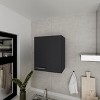 GlasFlength Kitchen Storage 1 Door Kitchen Wall Cabinet Internal Shelves Cabinet Storage Cupboard for Kitchen, Black, 13.1"*19.7"*23.6" - 2 of 4