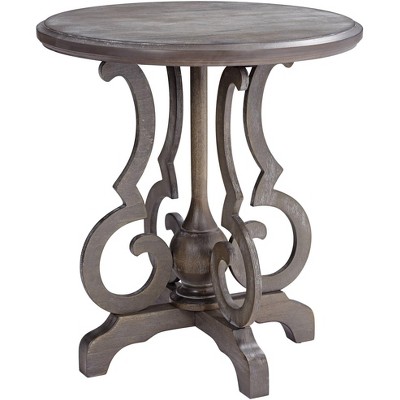 Crestview Collection Kensington 24" Wide Burnished Oak Round Accent Table