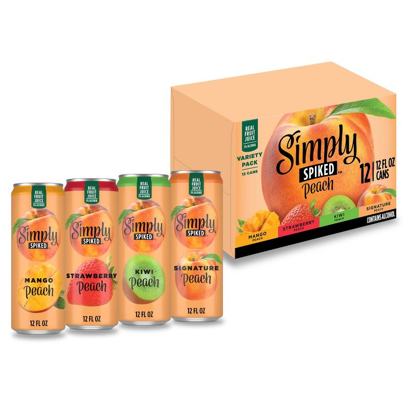 Simply Spiked Peach Variety Pack - 12pk/12 fl oz Cans, 1 of 12