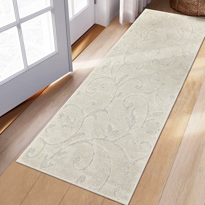 Shag Area Rug Floral Shaggy Rug Soft Thick Solid Carpet Boho Plush Fluffy High-Low Pile Rug, 2x8