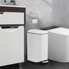 12L Stainless Steel Slim Bathroom Trash Can with Lid Soft Close, Step Pedal, Fingerprint-Resistant Finish for Kitchen or Bathroom - 2 of 4