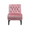TOAOTBNBO Upholstered Fabric Button Comfortable Armless Chair, Cozy Reclining Accent Chair for Reading Lazy Armless Chair with Soft Cushion - 2 of 4