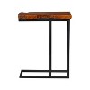 Contemporary Teak Wood and Metal Accent C Table Brown - Olivia & May: No Assembly, Indoor Use - 3 of 4