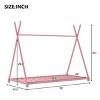 1pc Twin House Bed Frame, Pink Sturdy Metal Low Profile Platform with Safety Rails, No Box Spring Needed - Baofuwish - 4 of 4