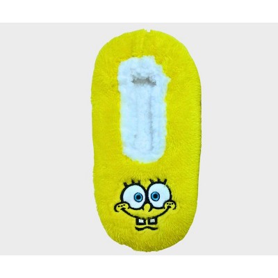 Women's SpongeBob SquarePants Cozy Fleece Slipper Socks with Grippers - Yellow