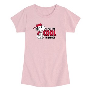 Girls' - Peanuts - Cool In School Short Sleeve Graphic T-Shirt - 1 of 3