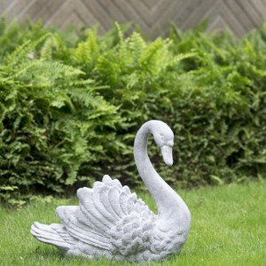 SEVOBAL Planters Mgo Swan Planter with Elegant Design for Indoor and Outdoor Flower Display, Gray, 16.5"*9"*15.5" - 1 of 4