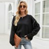 Womens Chunky Sweater Crew Neck Long Sleeve Oversized Pullover Sweater Color Block Seam Knitwear Winter Warm Sweater Knit Tops - 4 of 4