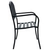 Garden Bench Black Powder-coated Steel 47.2 in Long Durable - 3 of 4