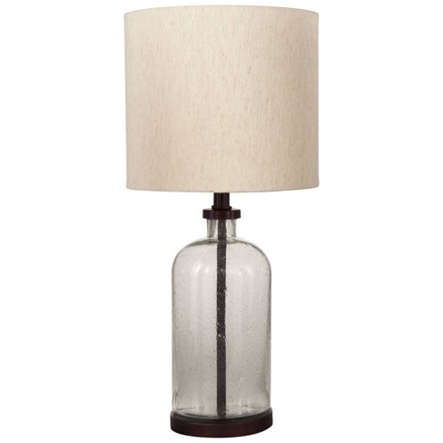 Bandile Table Lamp Clear Bronze, Bronze Glass Cylinder Table Lamps
