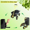 Folding car Poly Garden dump truck with steel frame, 10 inches. Pneumatic tire, 300 lb capacity body 55L black - 2 of 4