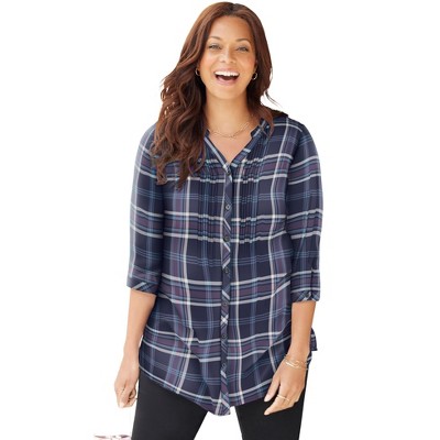 Catherines Women's Plus Size Featherweight Plaid Tunic