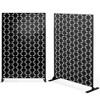 Dovelina Metal Outdoor Privacy Screen Freestanding Patio Decorative Screen (Set of 2) - 2 of 4