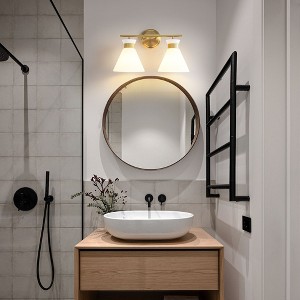 KAISITE 2-Light Farmhouse Glass Vanity Sconce - 1 of 4