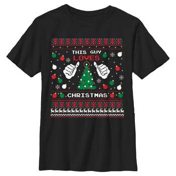 Boy's Lost Gods This Guy Loves Christmas Sweater Print T-Shirt