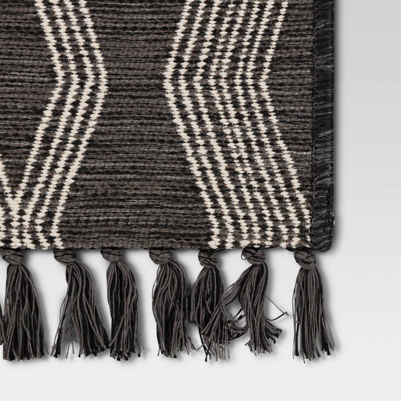 Modern Diamond Tapestry Rectangular Woven Outdoor Rug Charcoal Gray - Threshold™, 5 of 6