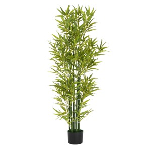 TopComfy Artificial Trees 5FT Artificial Bamboo Faux Bamboo Tree Fake Bamboo Plant Indoor Outdoor Bamboo Tree for Dining Room, Green, 27"*27"*60.75" - 1 of 4