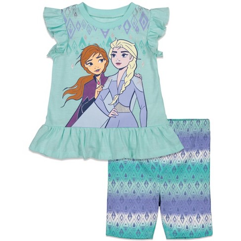 Disney Frozen Princess Anna Elsa Baby Girls T-shirt And Shorts