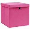 vidaXL Storage Boxes with Lids 4 pcs Pink 12.6 in x12.6 in x12.6 in Fabric - 2 of 4