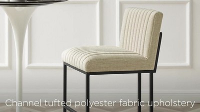 Light Gray Channel Tufted Metal Counter Stool