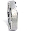 Pompeii3 Mens 5mm White Gold Hammered Wedding Band - 3 of 4