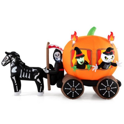 Syemin Inflatable Holiday Decorations Halloween Inflatable Carriage Inflatable Decoration Halloween Inflatable Decor, Orange, 120"*30"*72"