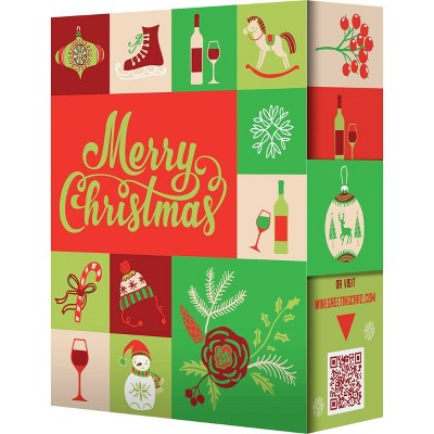 Wine Greeting Card Merry Christmas Red Blend - 187ml Bottle - Jingle & Mingle™