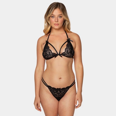 Smart & Sexy Women's Matching Bra and Panty Lingerie Set Black Hue  Small/Medium