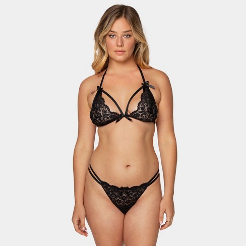 Smart & Sexy Women's Matching Bra And Panty Lingerie Set Black Hue