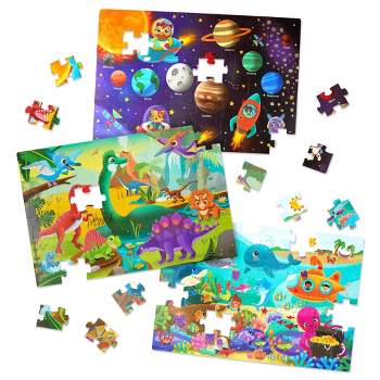 B. toys - Floor Puzzles Gigantic Jigsaw - Solar System, Ocean, Dinosaur - 3pk - 144pc