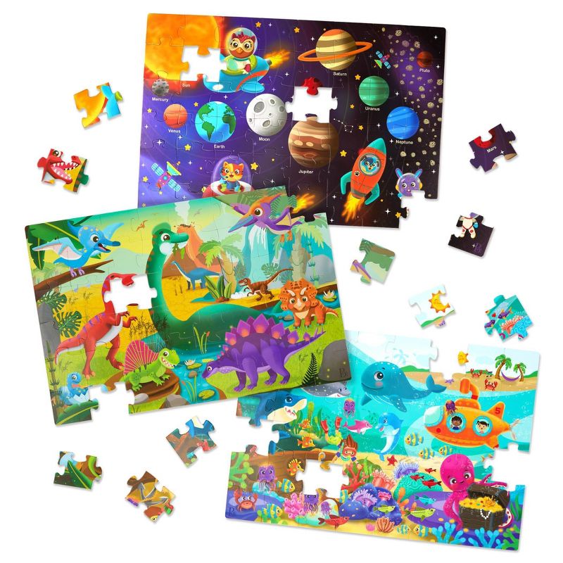 B. toys - Floor Puzzles Gigantic Jigsaw - Solar System, Ocean, Dinosaur - 3pk - 144pc, 1 of 13
