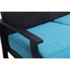Rattan Wicker Patio Loveseat - Captiva Designs: All-Weather, Fade-Resistant with Steel Frame & Cushions - 4 of 4