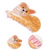 Unique Bargains Women's Fashion Cute Dog Hair Clips 3.54"x1.97"x2.36" Orange  1 Pc - 3 of 3