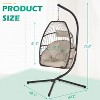 FDW Egg Hanging Chair with Stand Hammock Chair Hanging Patio Swing Chair UV Resistant Cushion for Indoor Bedroom Outdoor Garden Backyard Balcony(Tan) - 3 of 4