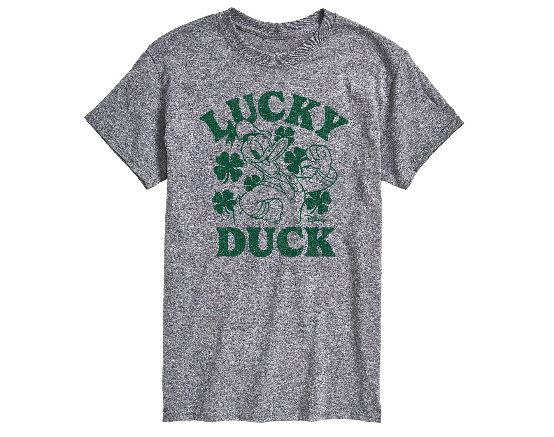 Men's Disney Donald Duck St. Patrick's Day Lucky Short Sleeve Graphic T-Shirt - Athletic Heather - X-Large