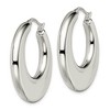 Black Bow Jewelry Stainless Steel Hollow Round Hoop Earrings, 5 x 35mm (1 3/8 in) - 2 of 4