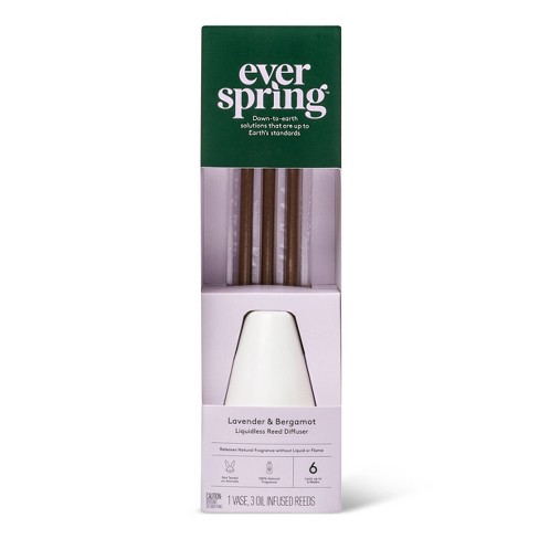 Lavender & Bergamot Liquidless Reed Diffuser - 3ct - Everspring™ - image 1 of 3