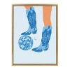 Kate & Laurel All Things Decor 18"x24" Disco Cowgirl Blue Framed Canvas by Honey Island Studio Bright Gold - 2 of 4